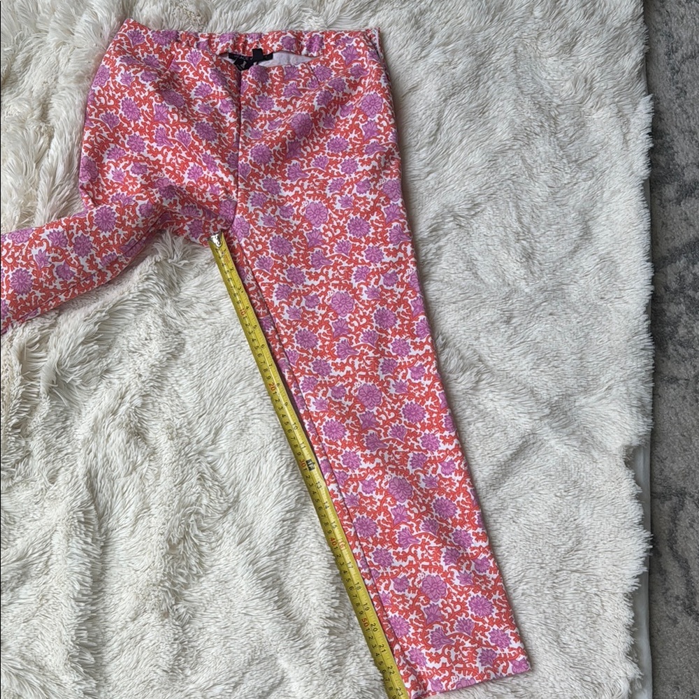 Peace of Cloth Pink & Orange Floral Cropped Pants